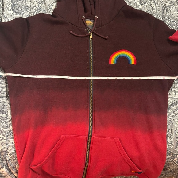 Aviator Nation Ombré Rainbow Zip Up Hooded Sweatshirt - Picture 14 of 14